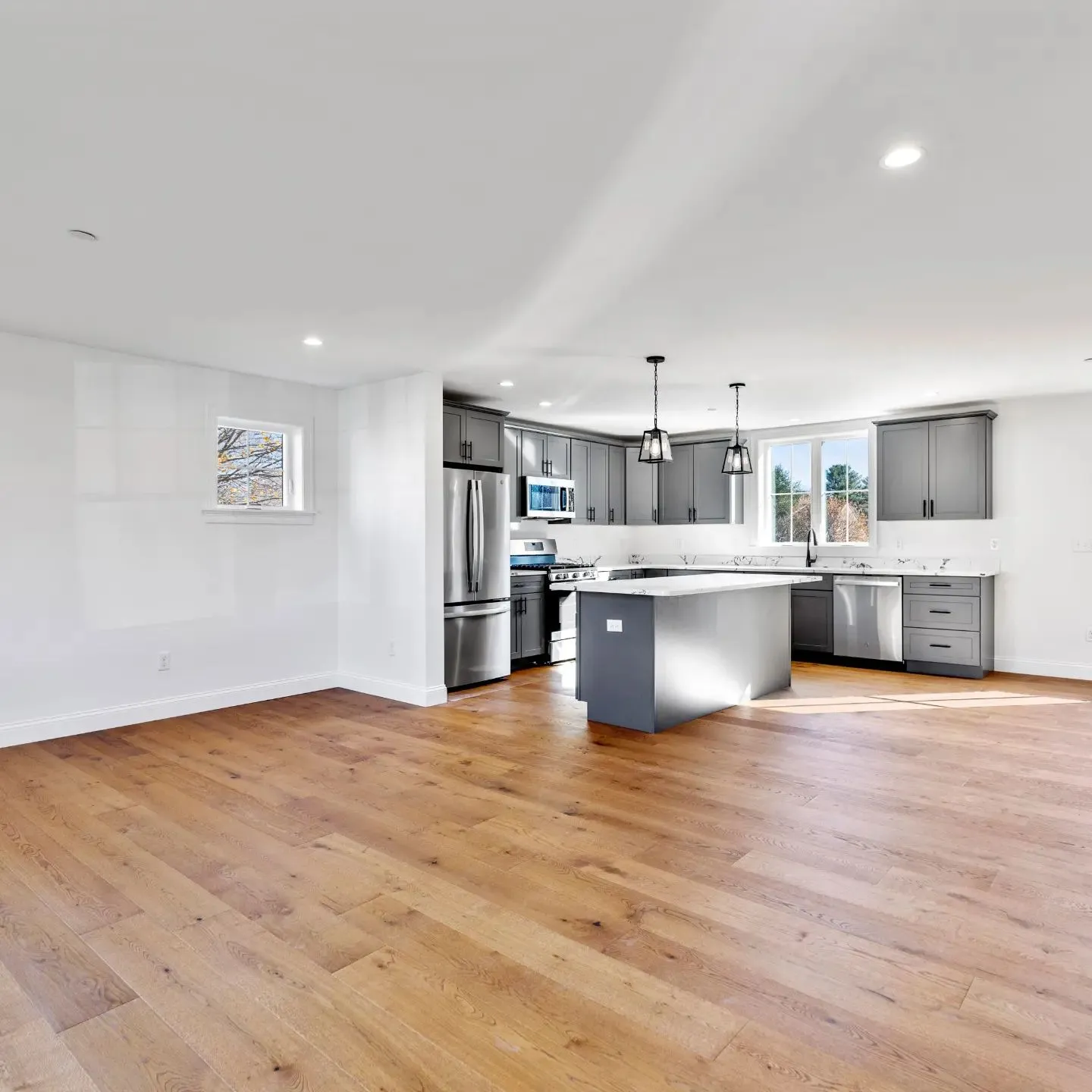 Refinished kitchen cabinets in a Greater Portland home